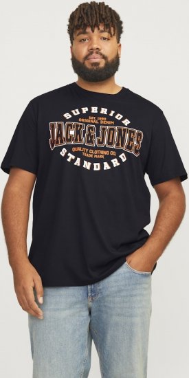 Jack & Jones LOGO O-Neck T-Shirt Black - Herren-T-Shirts - Herren-T-Shirts in großen Größen