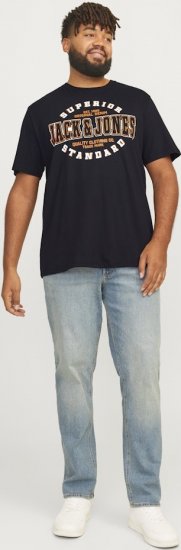 Jack & Jones LOGO O-Neck T-Shirt Black - Herren-T-Shirts - Herren-T-Shirts in großen Größen