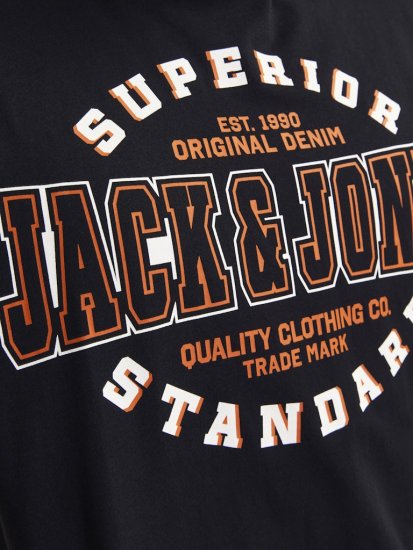 Jack & Jones LOGO O-Neck T-Shirt Black - Herren-T-Shirts - Herren-T-Shirts in großen Größen