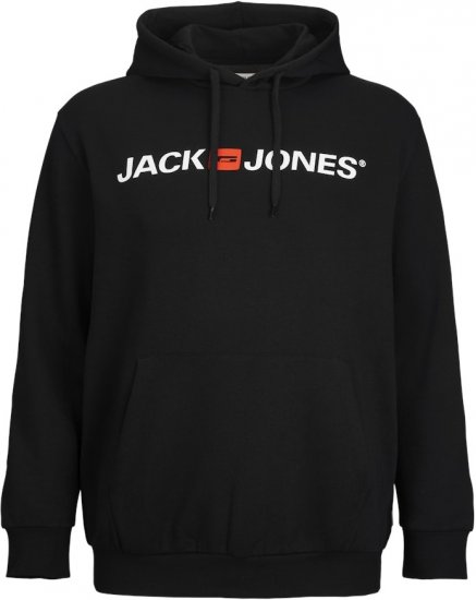 Jack & Jones CORP OLD LOGO REG FIT Hoodie Black - Herren-sweater und -hoodies - Herren-Sweater und -Hoodies in großen Größen