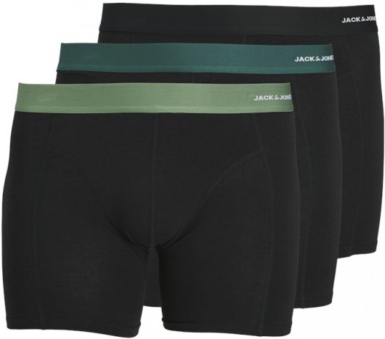 Jack & Jones Nick Bamboo Trunks 3-Pack Green/Black - Herrenunterwäsche & bademode - Herrenunterwäsche & Bademode in großen Größen