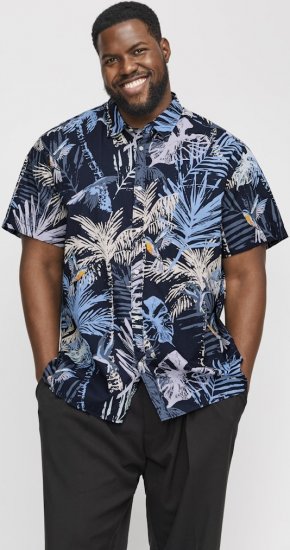 Jack & Jones Hawaii AOP Shirt Blue - Herrenhemden - Herrenhemden in großen Größen