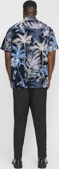 Jack & Jones Hawaii AOP Shirt Blue - Herrenhemden - Herrenhemden in großen Größen