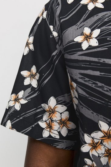 Jack & Jones Hawaii AOP Shirt Black - Herrenhemden - Herrenhemden in großen Größen
