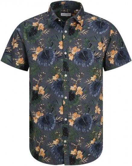 Jack & Jones Hawaii AOP Shirt Grey - Herrenhemden - Herrenhemden in großen Größen