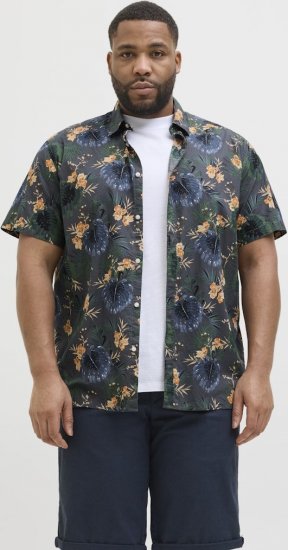 Jack & Jones Hawaii AOP Shirt Grey - Herrenhemden - Herrenhemden in großen Größen