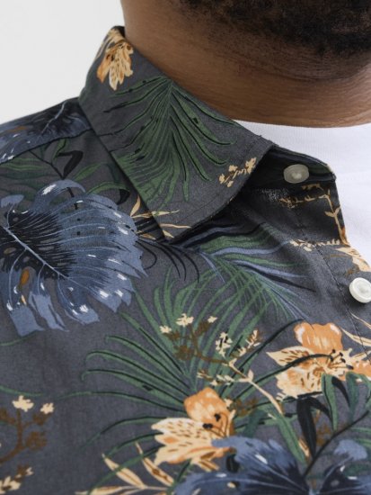 Jack & Jones Hawaii AOP Shirt Grey - Herrenhemden - Herrenhemden in großen Größen