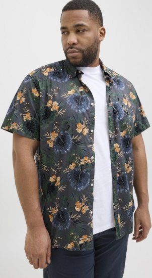 Jack & Jones Hawaii AOP Shirt Grey - Herrenhemden - Herrenhemden in großen Größen