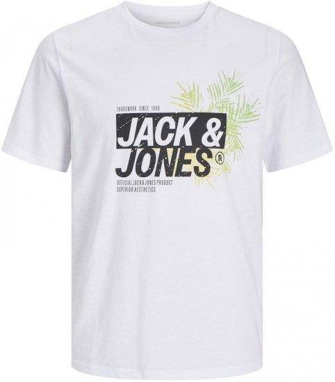  Jack & Jones Jaxon Crew Neck T-Shirt White - Herren-T-Shirts - Herren-T-Shirts in großen Größen