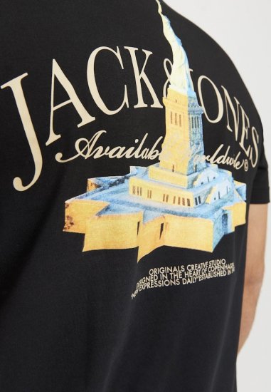 Jack & Jones Boston Photo Crew Neck T-Shirt Black - Herren-T-Shirts - Herren-T-Shirts in großen Größen