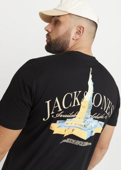 Jack & Jones Boston Photo Crew Neck T-Shirt Black - Herren-T-Shirts - Herren-T-Shirts in großen Größen