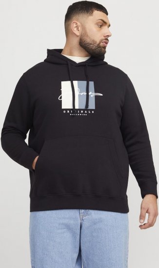 Jack & Jones Frederiksberg Box Script Hoodie Black - Herren-sweater und -hoodies - Herren-Sweater und -Hoodies in großen Größen