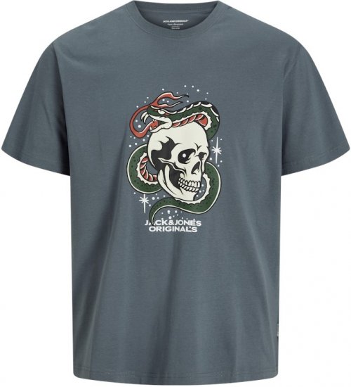 Jack & Jones Anatomy Skull Crew Neck T-Shirt Grey - Herren-T-Shirts - Herren-T-Shirts in großen Größen