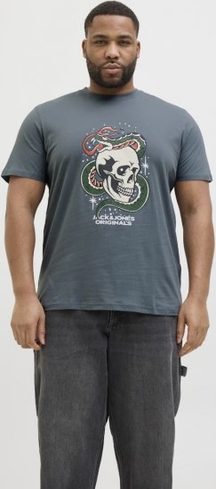 Jack & Jones Anatomy Skull Crew Neck T-Shirt Grey - Herren-T-Shirts - Herren-T-Shirts in großen Größen