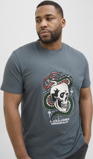 Jack & Jones Anatomy Skull Crew Neck T-Shirt Grey - Herren-T-Shirts - Herren-T-Shirts in großen Größen