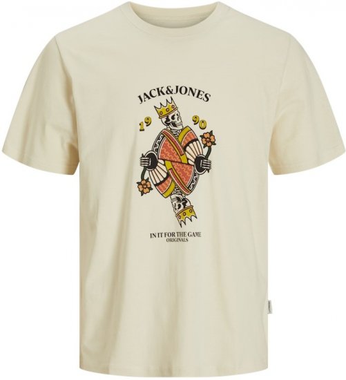 Jack & Jones Anatomy Skull Crew Neck T-Shirt Antique White - Herren-T-Shirts - Herren-T-Shirts in großen Größen