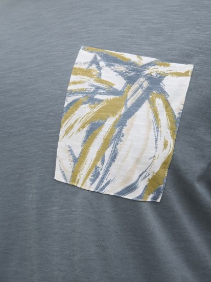 Jack & Jones Split Pocket Print T-Shirt Grey - Herren-T-Shirts - Herren-T-Shirts in großen Größen