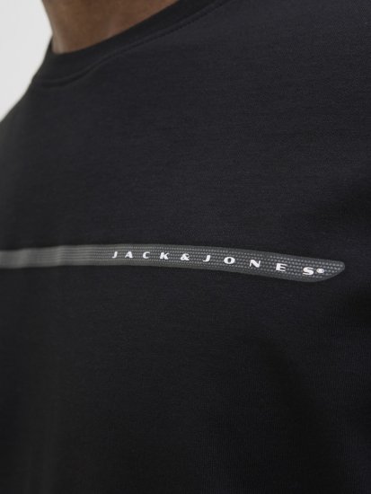 Jack & Jones FUSION Full Branding T-Shirt Black - Herren-T-Shirts - Herren-T-Shirts in großen Größen