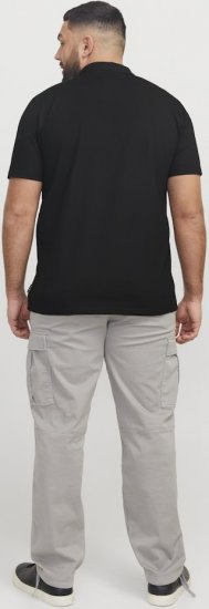 Jack & Jones Fusion Pique Zipper Polo Black - Polo-shirts für herren - Polo-Shirts für Herren in großen Größen