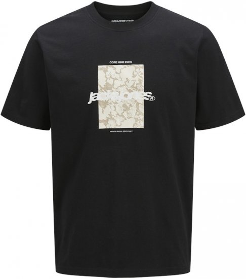 Jack & Jones Tarmac Camo Crew Neck T-Shirt Black - Herren-T-Shirts - Herren-T-Shirts in großen Größen