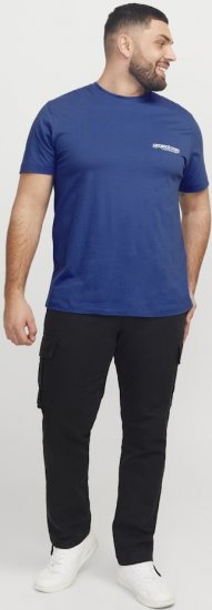 Jack & Jones Union Front & Back Print Crew Neck T-Shirt Beaucoup Blue - Herren-T-Shirts - Herren-T-Shirts in großen Größen