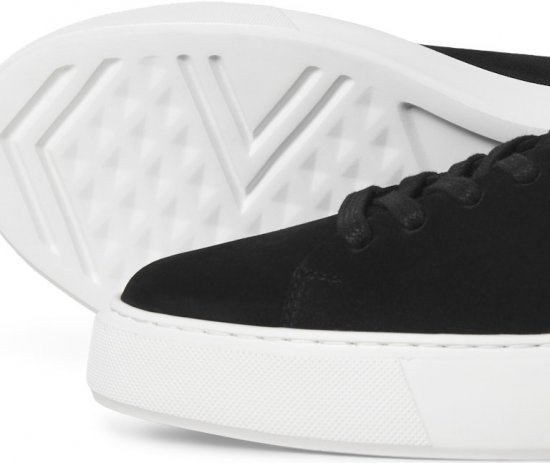 Jack & Jones Stockholm Leather Sneakers Black/Suede - Herrenschuhe 40-52 - 