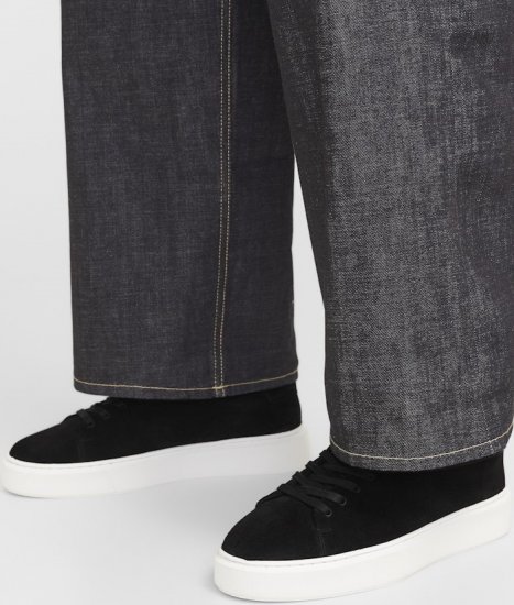 Jack & Jones Stockholm Leather Sneakers Black/Suede - Herrenschuhe 40-52 - 