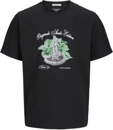 Jack & Jones Hydra Crew Neck T-Shirt Black - Herren-T-Shirts - Herren-T-Shirts in großen Größen