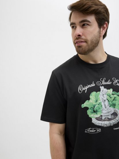 Jack & Jones Hydra Crew Neck T-Shirt Black - Herren-T-Shirts - Herren-T-Shirts in großen Größen