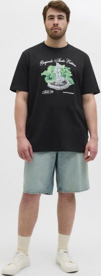 Jack & Jones Hydra Crew Neck T-Shirt Black - Herren-T-Shirts - Herren-T-Shirts in großen Größen