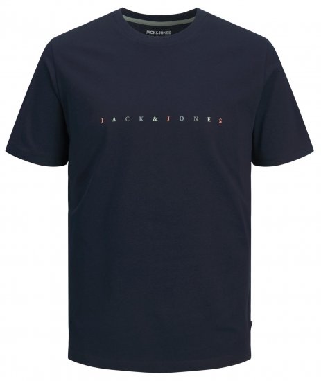 Jack & Jones JJFONT T-Shirt Navy - Herren-T-Shirts - Herren-T-Shirts in großen Größen