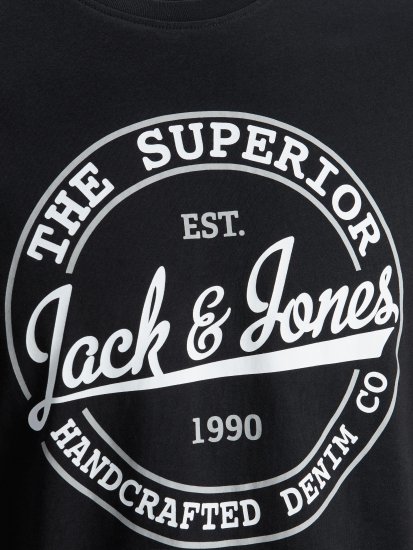 Jack & Jones JJBRAT T-Shirt Black - Herren-T-Shirts - Herren-T-Shirts in großen Größen