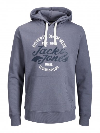 Jack & Jones JJBRAT SWEAT Hoodie Indigo - Herren-sweater und -hoodies - Herren-Sweater und -Hoodies in großen Größen