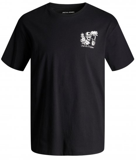 Jack & Jones JJCHILLER With Back Print Black - Herren-T-Shirts - Herren-T-Shirts in großen Größen