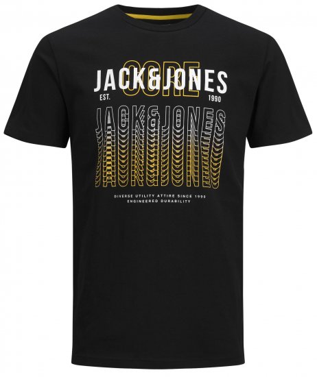 Jack & Jones JJCYBER T-Shirt Black - Herren-T-Shirts - Herren-T-Shirts in großen Größen