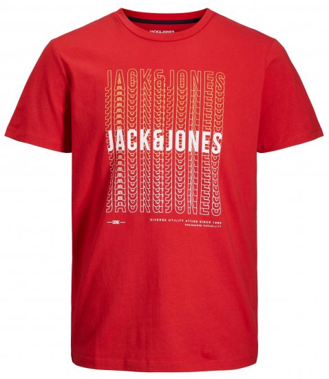 Jack & Jones JJCYBER T-Shirt Red - Herren-T-Shirts - Herren-T-Shirts in großen Größen