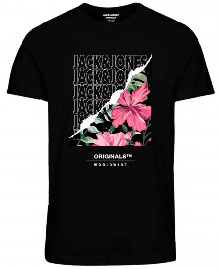 Jack & Jones JORBOOSTER T-Shirt Black - Herren-T-Shirts - Herren-T-Shirts in großen Größen