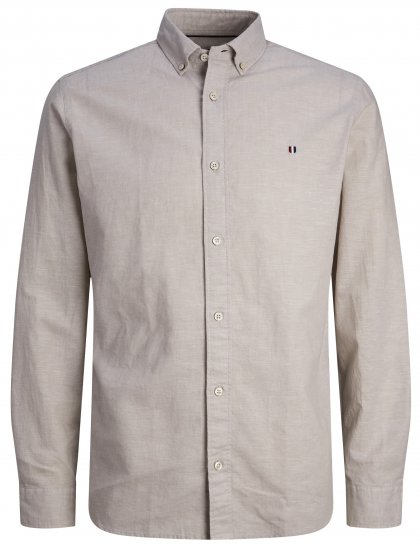 Jack & Jones JPRBLUSUMMER SHIELD LS Shirt Fields Of Rye - Herrenhemden - Herrenhemden in großen Größen
