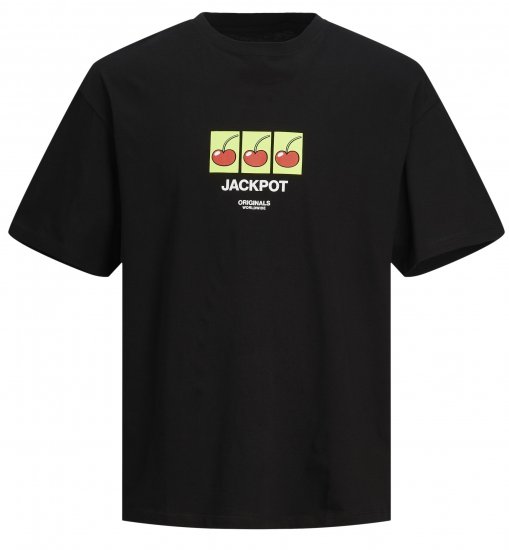 Jack & Jones JORBLOCKPOP T-Shirt Black - Herren-T-Shirts - Herren-T-Shirts in großen Größen