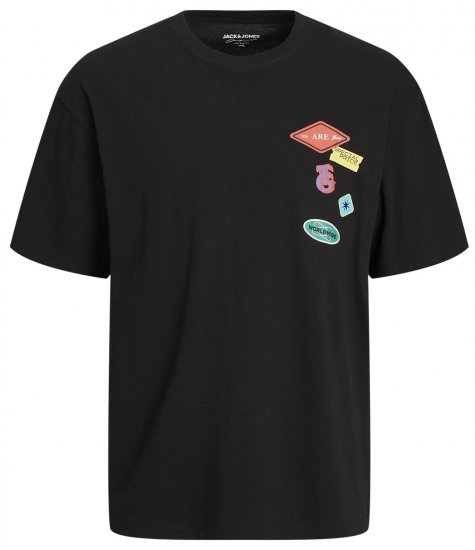 Jack & Jones JORDECAL T-Shirt with Back Print Black - Herren-T-Shirts - Herren-T-Shirts in großen Größen