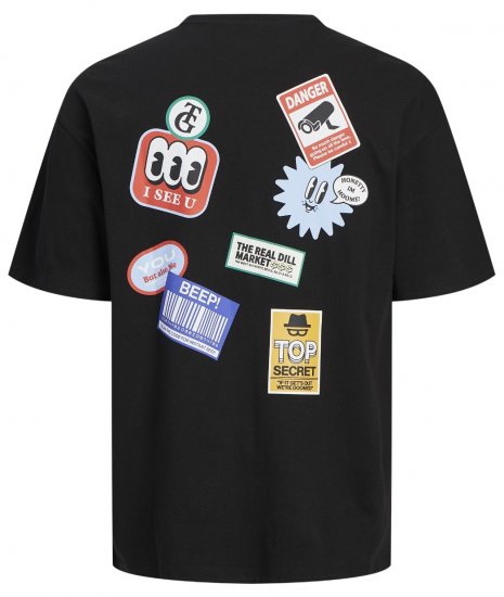 Jack & Jones JORDECAL T-Shirt with Back Print Black - Herren-T-Shirts - Herren-T-Shirts in großen Größen