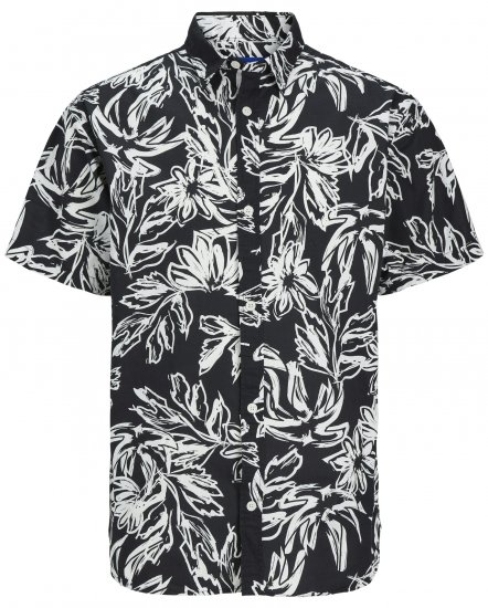 Jack & Jones JORLAFAYETTE AOP Short Sleeve Shirt Black - Herrenhemden - Herrenhemden in großen Größen