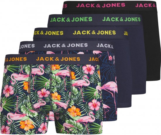 Jack & Jones JACPINK FLAMINGO TRUNKS 5 PACK Navy Blazer - Herrenunterwäsche & bademode - Herrenunterwäsche & Bademode in großen Größen
