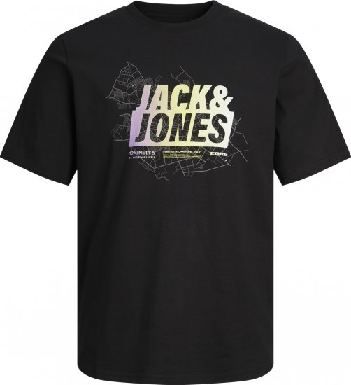 Jack & Jones JCOMAP SUMMER LOGO Black - Herren-T-Shirts - Herren-T-Shirts in großen Größen