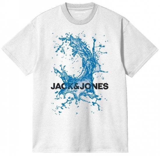 Jack & Jones JCOOCEAN SPLASH T-Shirt White - Herren-T-Shirts - Herren-T-Shirts in großen Größen