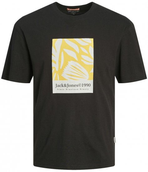 Jack & Jones JORMARBELLA AOP BRANDING T-Shirt Black - Herren-T-Shirts - Herren-T-Shirts in großen Größen