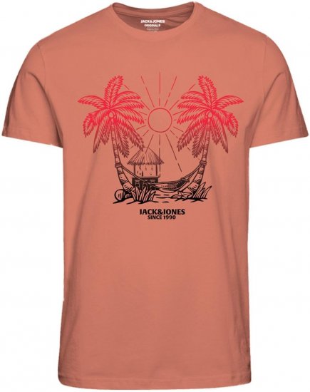 Jack & Jones JORARUBA TEE SS CREW NECK Canyon Sunset - Herren-T-Shirts - Herren-T-Shirts in großen Größen