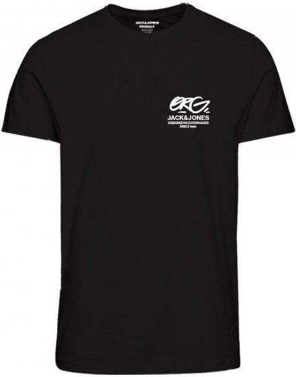 Jack & Jones JORARUBA TEE SS CREW NECK Black - Herren-T-Shirts - Herren-T-Shirts in großen Größen