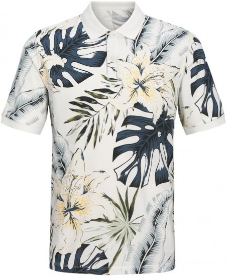 Jack & Jones Hawaii AOP Short Sleeve Polo White - Polo-shirts für herren - Polo-Shirts für Herren in großen Größen