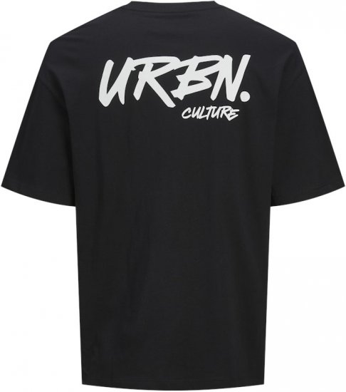 Jack & Jones Script Bradley Crew Neck T-Shirt Black - Herren-T-Shirts - Herren-T-Shirts in großen Größen